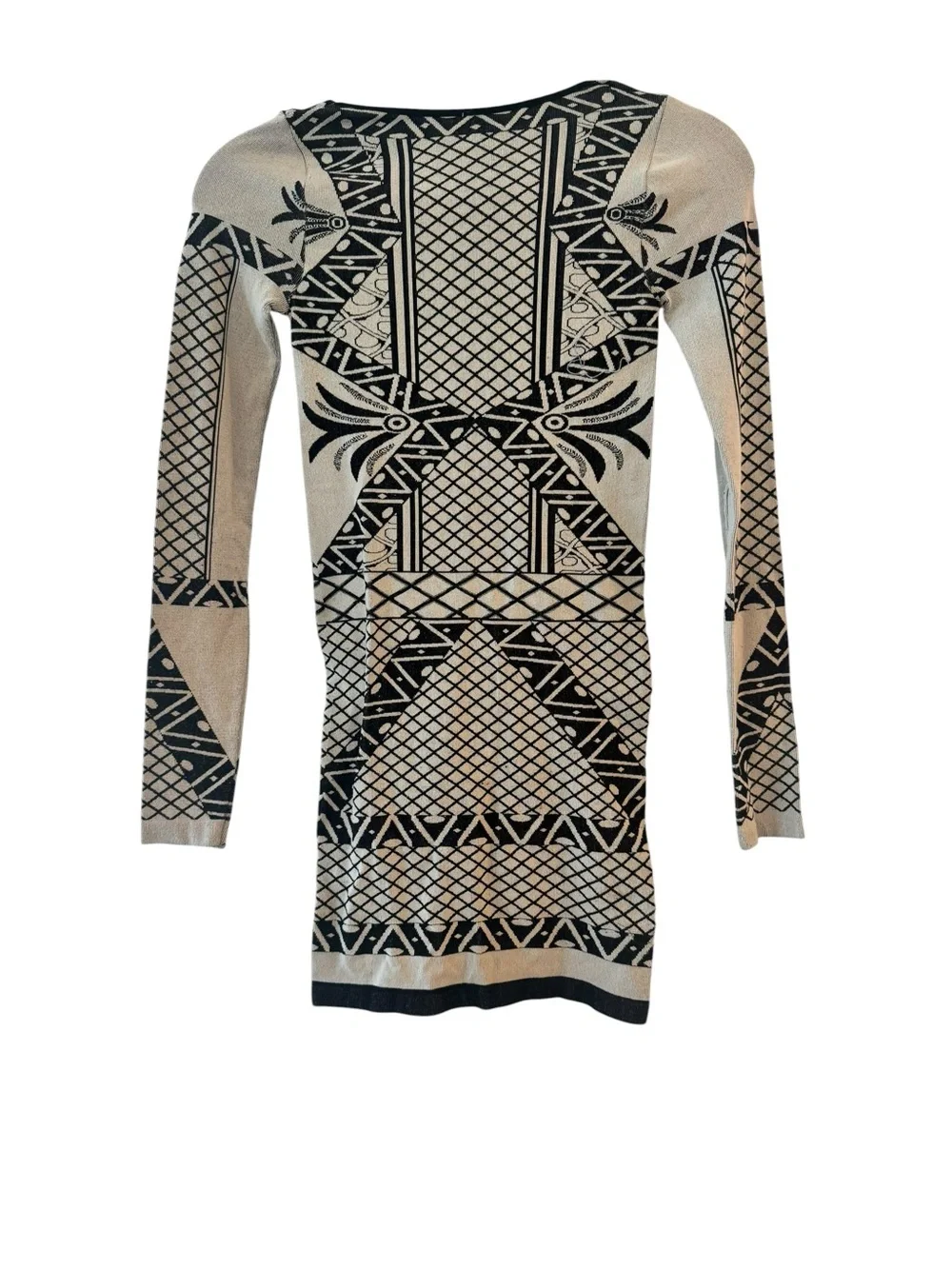 Free People Intimately Geometric Bodycon Long Sleeve Dress